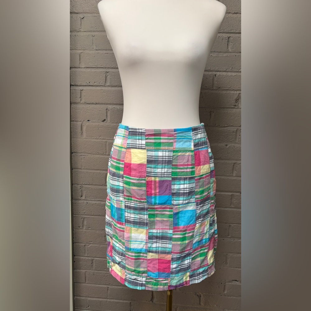 Cape Madras Colorful Patchwork Plaid Cotton Skirt
